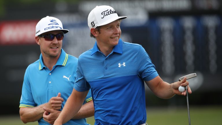 AVONDALE, LA - APRIL 29:  Jonas Blixt of Sweden and Cameron Smith of Australia walk on the seventh hole during the third round of the Zurich Classic at TPC