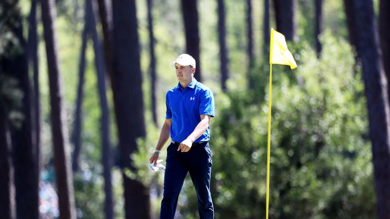 AUGUSTA, GA - APRIL 09:  Jordan Spieth of the United States walks off the third green during the final round of the 2017 Masters Tournament at Augusta Nati
