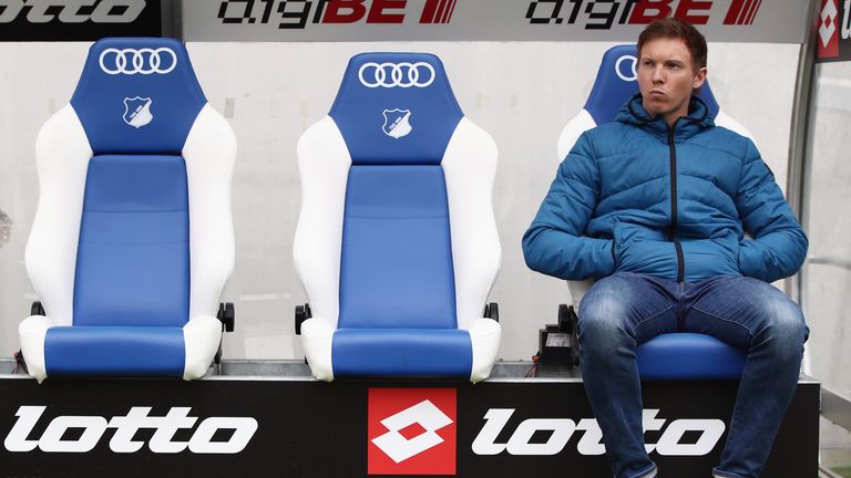 during the Bundesliga match between TSG 1899 Hoffenheim and 1. FSV Mainz 05 at Wirsol Rhein-Neckar-Arena on February 4, 2017 in Sinsheim, Germany.