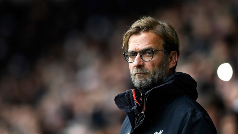 Jurgen Klopp looks on prior to the Premier League match between West Brom and Liverpool