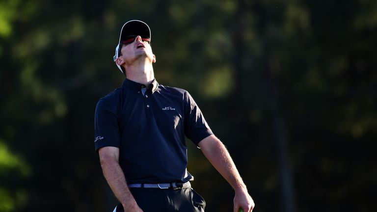 AUGUSTA, GA - APRIL 09:  Justin Rose of England reacts to his missed birdie putt on the 18th hole during the final round of the 2017 Masters Tournament at 