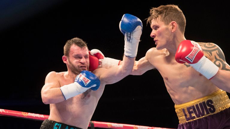 Matchroom Boxing 15 April 2017 Glasgow Hydro
Lewis Paulin hits hard on Luke Flash 