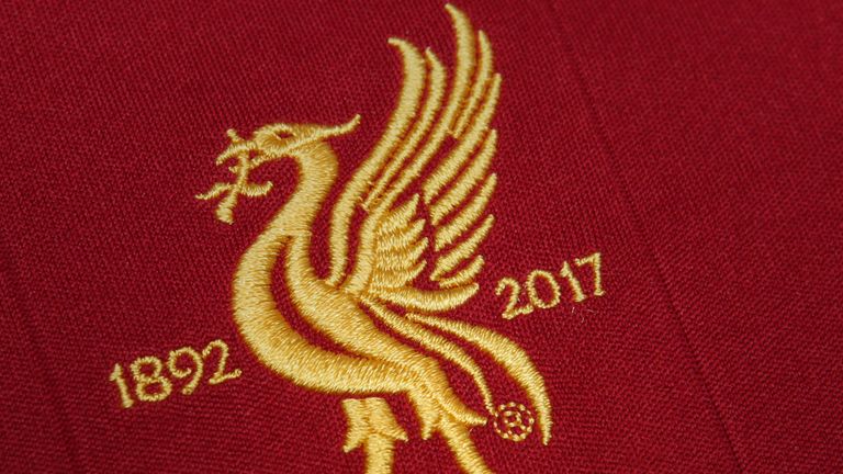 Liverpool's new home kit badge for 2017/18 season.