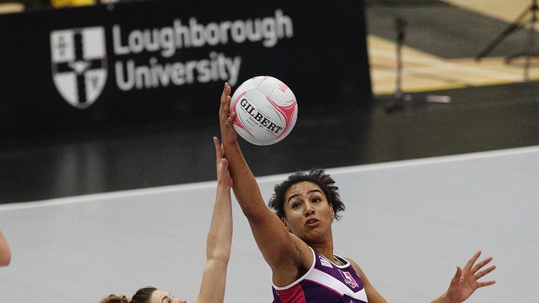 Vicki Oyesola ... Loughborough Lightning vs Sirens. Loughborough University Sir David Wallace Sports Hall (Photo by David Crawford / www.stillsport.com)