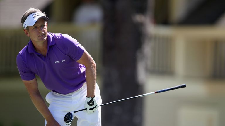 HILTON HEAD ISLAND, SC - APRIL 17:  Luke Donald watches a shot on the eighth hole during the final round of the 2016 RBC Heritage at Harbour Town Golf Link