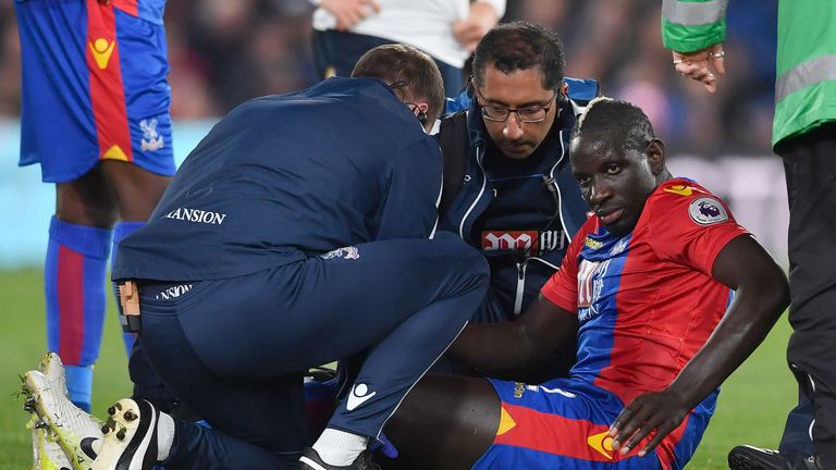 Mamadou Sakho had to be stretchered off during the home match with Spurs