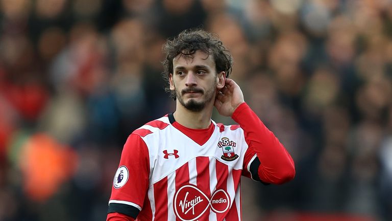 SOUTHAMPTON, ENGLAND - FEBRUARY 04:  Manolo Gabbiadini of Southampton looks on during the Premier League match between Southampton and West Ham United at S