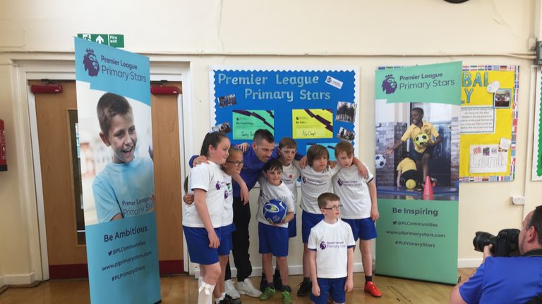 Schneiderlin was at an Everton Primary Stars event on Tuesday