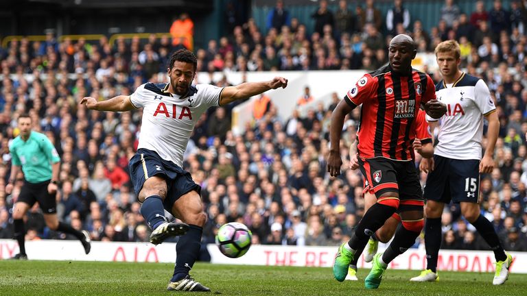 Mousa Dembele scores Tottenham's first goal from close range