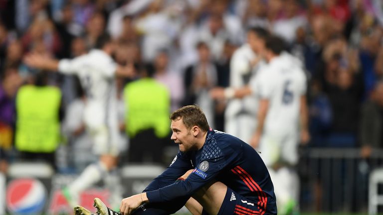 Manuel Neuer fractured his foot as Cristiano Ronaldo scored for Real Madrid against Bayern Munich