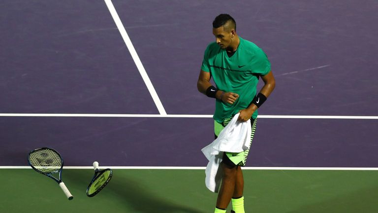 The rackets were flying on a regular basis as Kyrgios lost an epic semi-final encounter