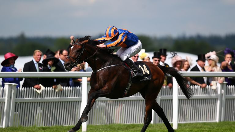 ASCOT, ENGLAND - JUNE 16:  Ryan Moore riding Order of St George  wins the Gold Cup in Honour of The Queens 90th Birthday on day 3 of Royal Ascot at Ascot R
