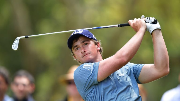 Paul Dunne during the fourth round of the Trophee Hassan II at Royal Golf Dar Es Salam