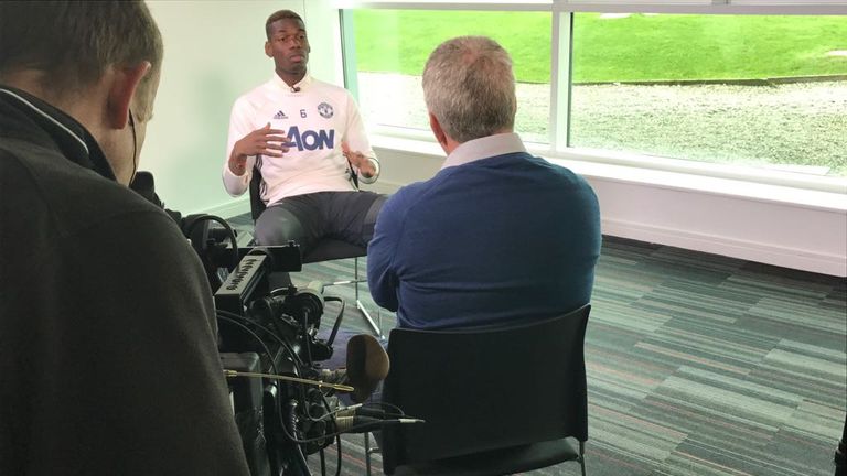 Sky Sports' Geoff Shreeves talks to Manchester United midfielder Paul Pogba about his season so far