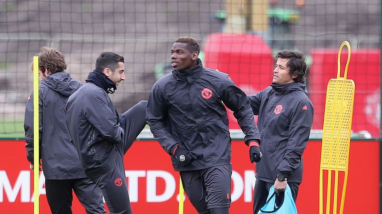 Paul Pogba trains in Manchester ahead of the trip to Belgium