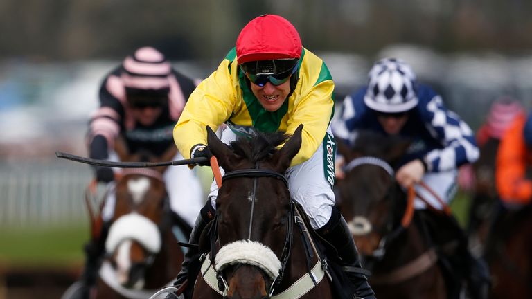 Robbie Power and Pingshou fend off their rivals to win the Crabbie's Top Novices' Hurdle at Aintree.