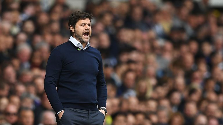 Mauricio Pochettino looks on from the sideline at White Hart Lane