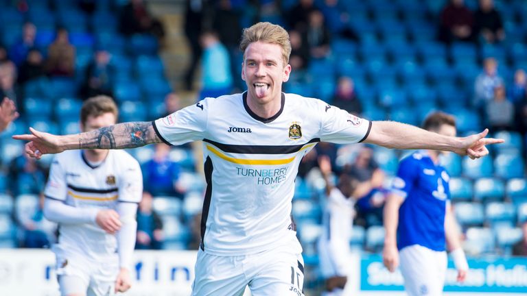 Dumbarton's Robert Thomson celebrates his goal