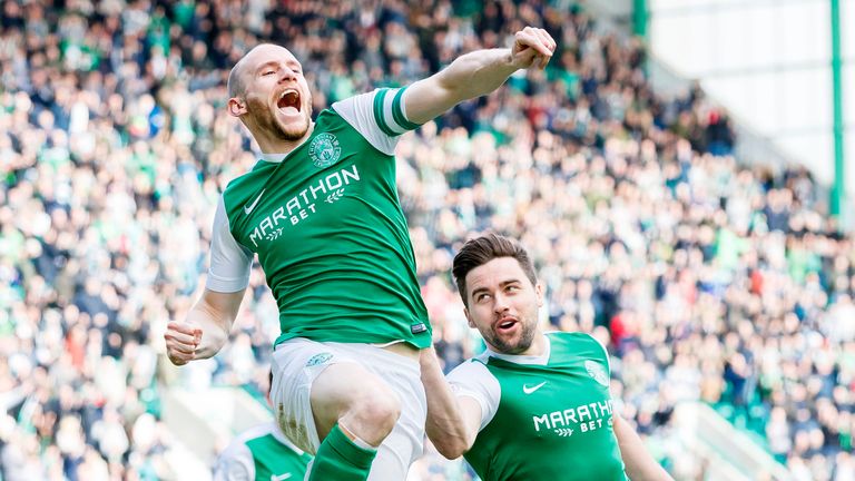 Hibernian's David Gray makes it 3-0