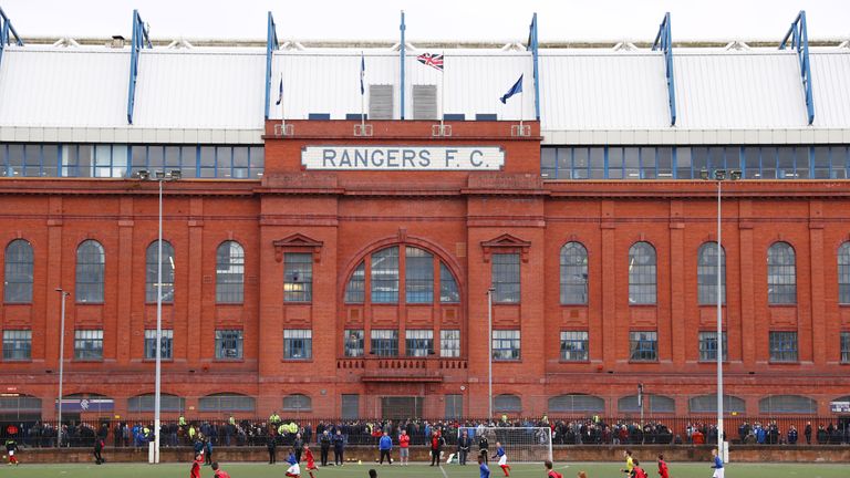 A general view of the stadium exterior of Ibrox