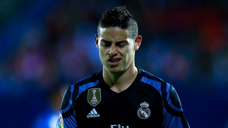 James Rodriguez reacted angrily after being substituted in Real Madrid's 4-2 win at Leganes