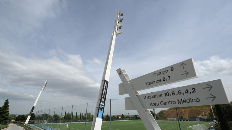A view of one of the training pitches at Real Madrid's training ground