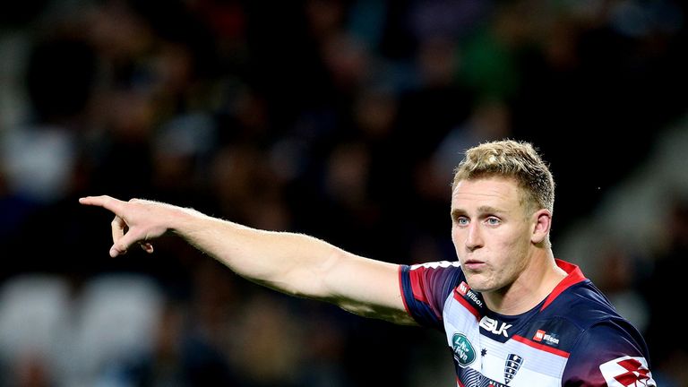 DUNEDIN, NEW ZEALAND - MARCH 31:  Reece Hodge of the Rebels reacts during the round six Super Rugby match between the Highlanders and the Rebels at Forsyth