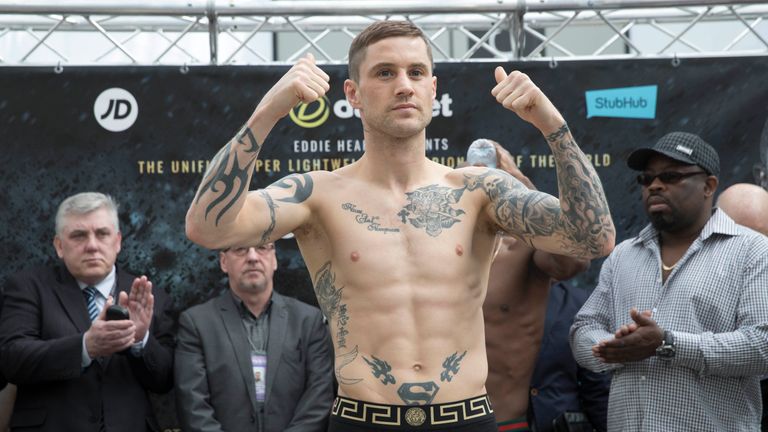  Ricky Burns on the Scales .Ricky Burns will be fighting Julius Indongo on Saturday in Glasgow