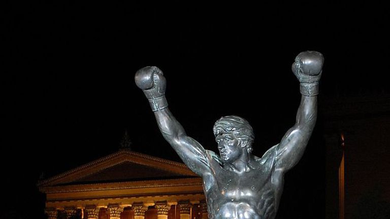  The Rocky statue rests in front of the Philadelphia Museum of Art at the afterparty for the Philadelphia premiere of Rocky Balbao
