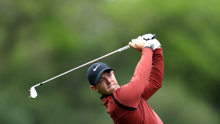 AUGUSTA, GA - APRIL 06:  Rory McIlroy of Northern Ireland plays his second shot on the fifth hole during the first round of the 2017 Masters Tournament at 