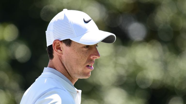 Rory McIlroy of Northern Ireland during the third round of the 2017 Masters at Augusta National