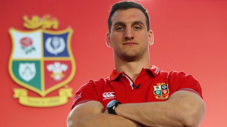 Captain Sam Warburton poses for the cameras during the British & Irish Lions squad announcement