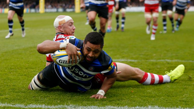 Taulupe Faletau scores his first try against Gloucester