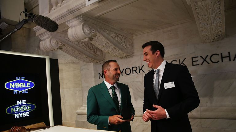 Sergio Garcia took in a visit to the New York Stock Exchange