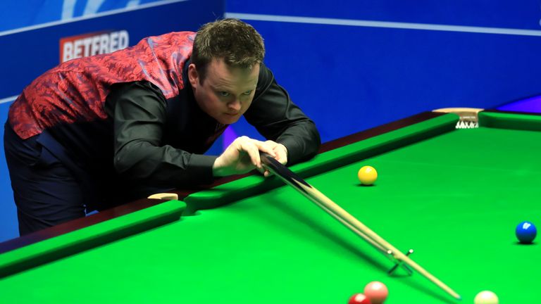 Shaun Murphy during his match against Yan Bingtao on day three of the Betfred Snooker World Championships at the Crucible Theatre, Sheffield.
