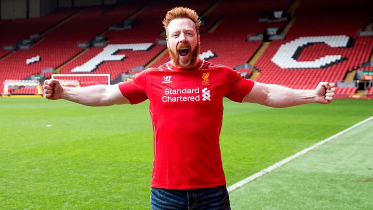Sheamus was delighted to be given a tour around Anfield in 2015.