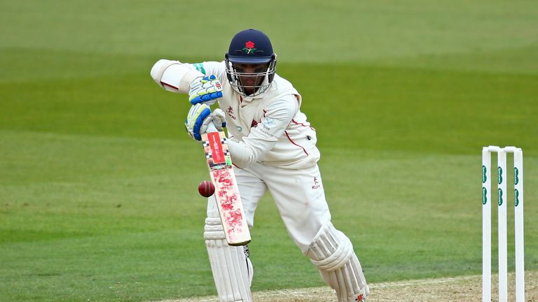 LONDON, ENGLAND - APRIL 14:  Shivnarine Chanderpaul of Lancashire bats during day one of the Specsavers County Championship Division One match between Surr