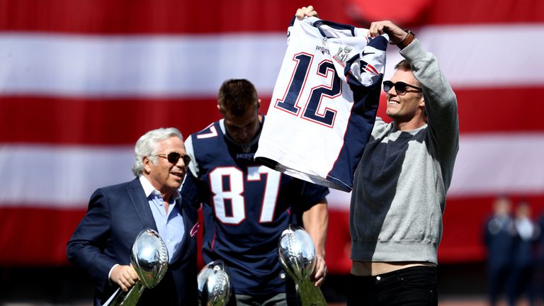 Tom Brady has been reunited with the jersey he wore while winning the Super Bowl