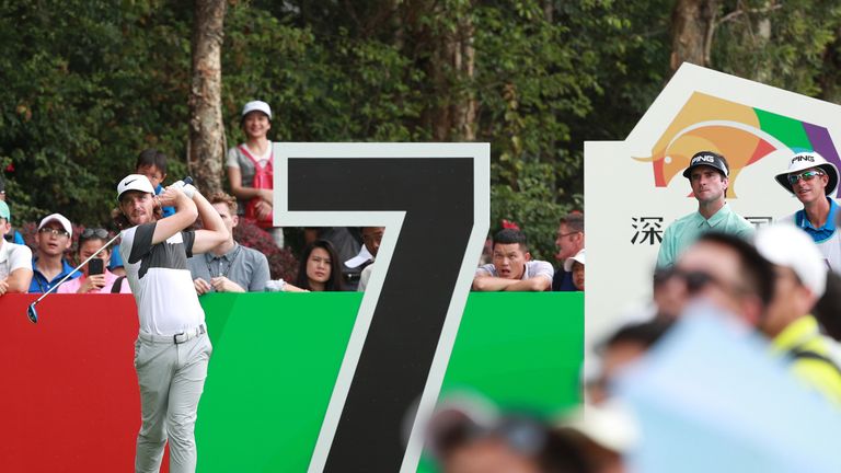 SHENZHEN, CHINA - APRIL 20:  Tommy Fleetwood of England plays a shot during the first round of the Shenzhen International at Genzon Golf Club on April 20, 