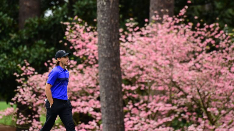 Tommy Fleetwoodduring a practice round prior to the start of the 2017 Masters