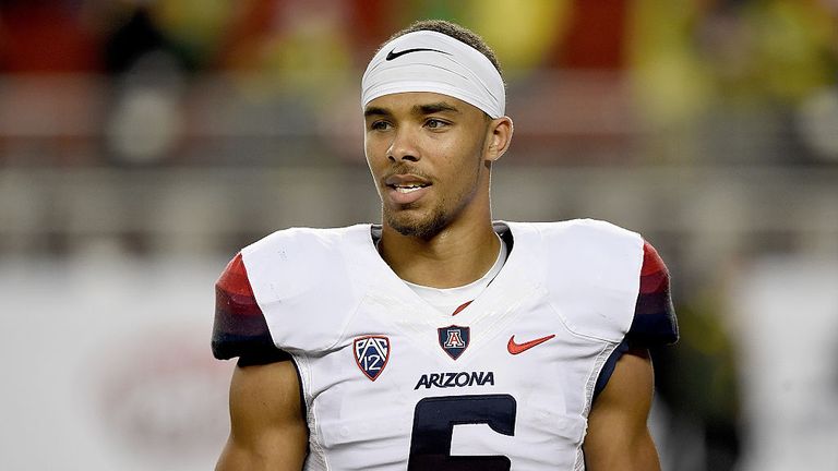 SANTA CLARA, CA - DECEMBER 05:  Trey Griffey #5 of the Arizona Wildcats looks on durng pregame warm ups prior to playing the Oregon Ducks in the Pac-12 Cha