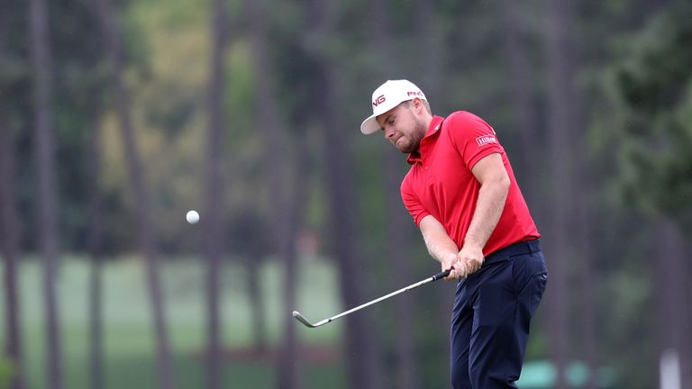 Tyrrell Hatton during a practice round prior to the start of the 2017 Masters Tournament at Augusta National