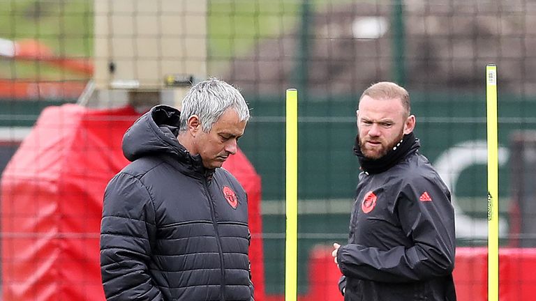 Wayne Rooney during a training session at the Aon Training Complex