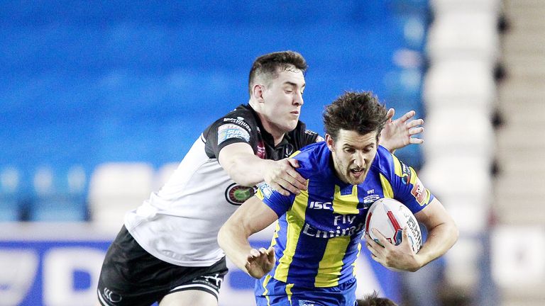 Man of the match Stefan Ratchford on the attack for Warrington