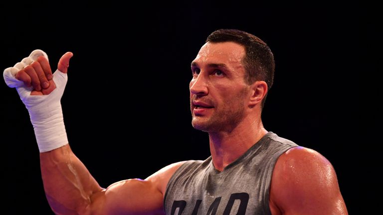 Wladimir Klitschko put in an intense workout at Wembley Arena