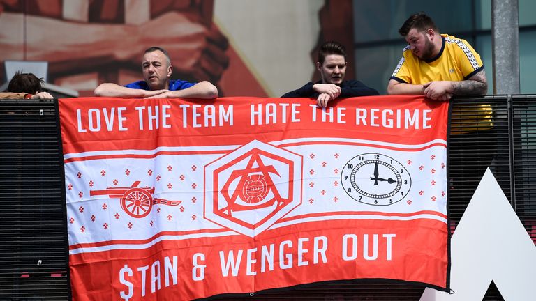 Some Arsenal fans have protested against Wenger remaining at the Emirates as the club's wait for another Premier League title has gone on