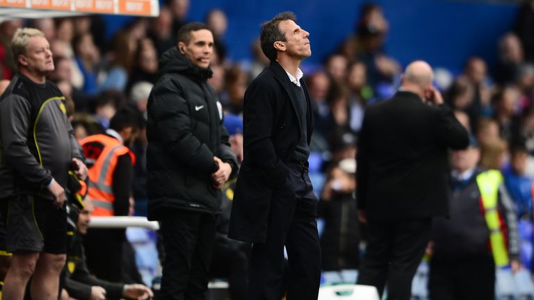 Gianfranco Zola was subject to chants of 'We Want Zola Out' from Birmingham fans