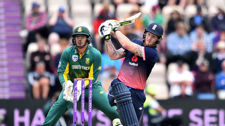 Ben Stokes batting during the second ODI between England and South Africa on May 27, 2017