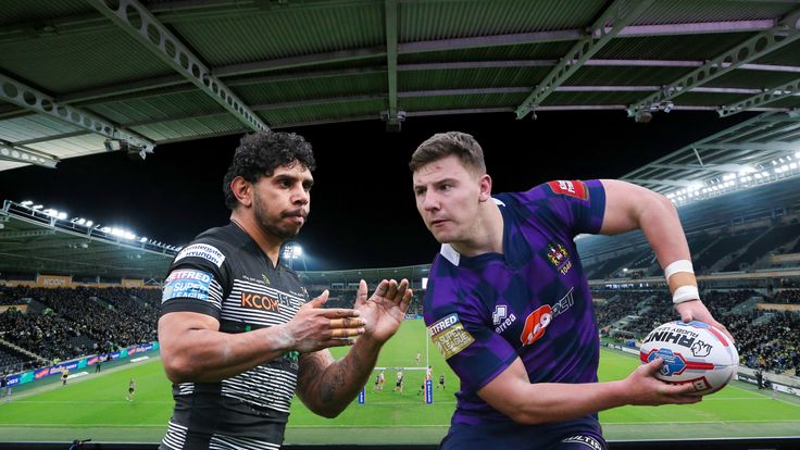 Hull FC's Albert Kelly and Wigan Warriors' George Williams