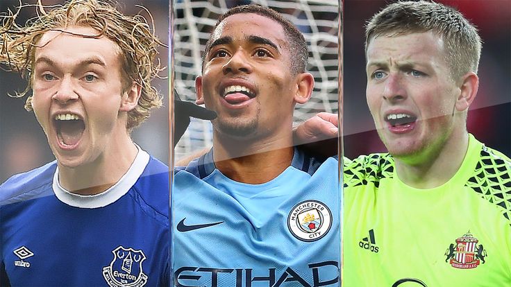 Tom Davies, Gabriel Jesus and Jordan Pickford